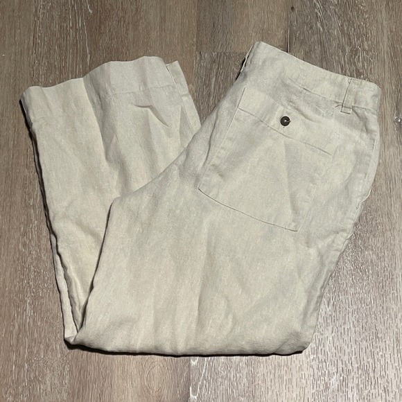 Patagonia Pants - Patagonia Womens Beige Cropped 100% Hemp Wide Leg Pants Size 8 GUC READ